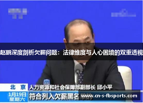 赵鹏深度剖析欠薪问题：法律维度与人心困境的双重透视